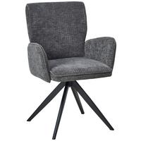 Armlehnstuhl Xilo Grau/schwarz Gepolstert - Schwarz/Grau, LIFESTYLE, Holz/Textil (60/89/63cm) - MID.YOU