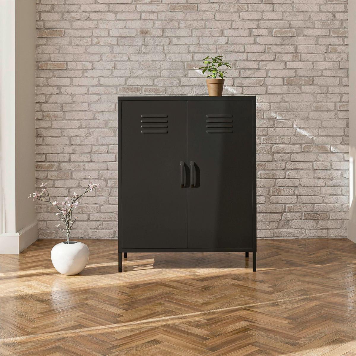 Sideboard Mission District Schwarz B: 40cm - Schwarz, Design, Metall (40/102/80cm) - MID.YOU