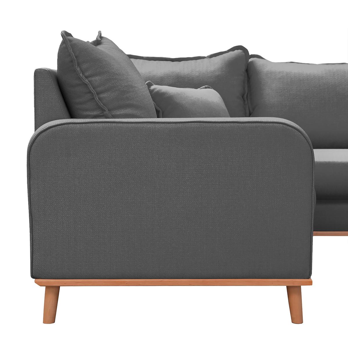 Wohnlandschaft Beata Grau U: 167x296x170 Cm - Wengefarben/Grau, Design, Textil (167/296/170cm) - Livetastic