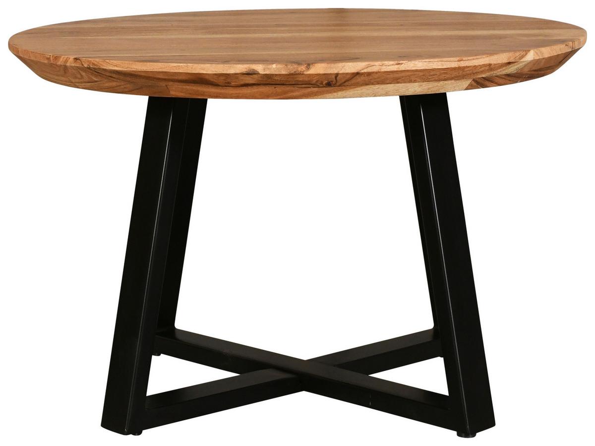 Konferenční stolek Safaga, dřevo/kov - černá/přírodní barvy, Natur, kov/dřevo (70/70/45cm) - Zandiara
