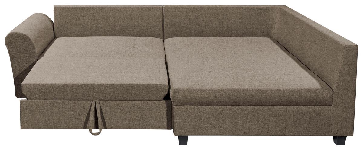 Ecksofa Liz Braun S: 252x175 cm - Schwarz/Braun, MODERN, Textil (252/175cm) - Livetastic