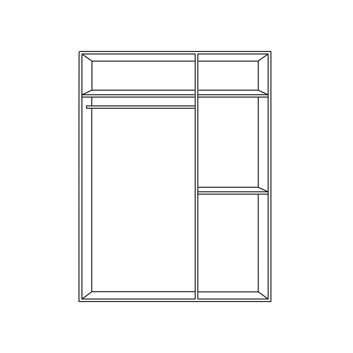 Drehtürenschrank+ Schubladen B: 121 cm Base 3, Weiß - Eichefarben/Weiß, Design, Holzwerkstoff (121/177/52cm) - Carryhome