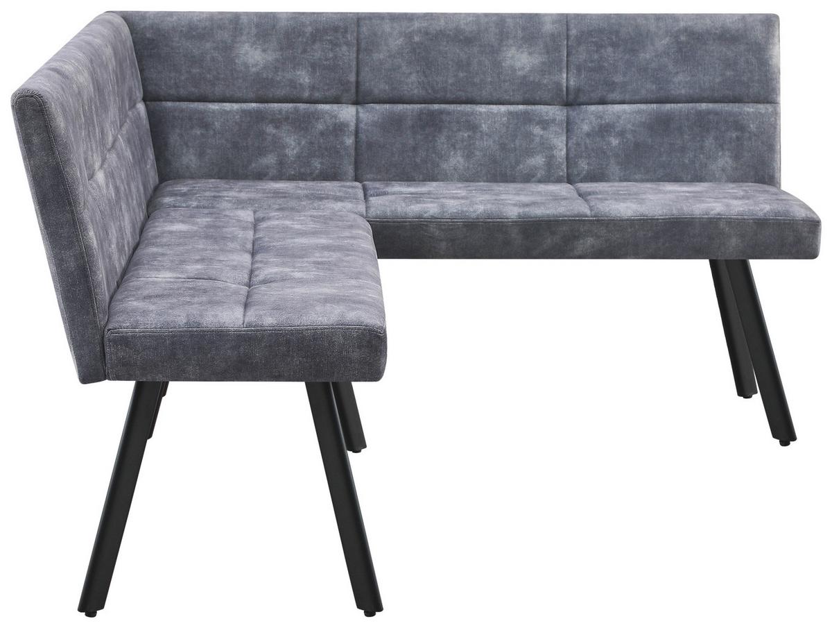 Eckbank Grau Milos 190x150 Cm - Schwarz/Grau, MODERN, Textil/Metall (190/150cm)