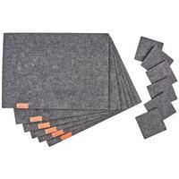 PRESTIERANIE Felt, 12 kusová sada - tmavosivá, Modern, textil - Mömax