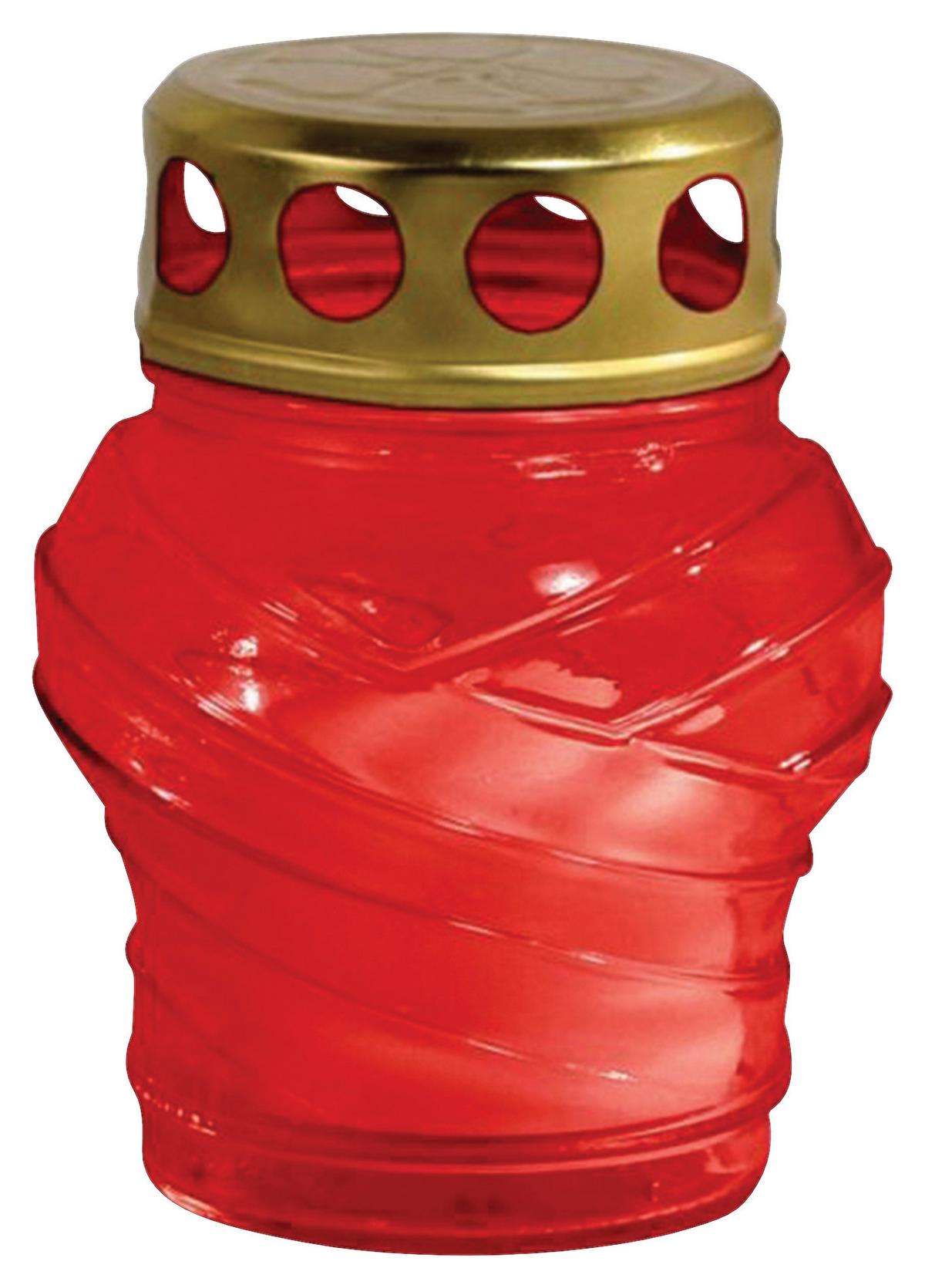 Temetői Mécses Üveg - piros, Üveg/fém (7/10cm)