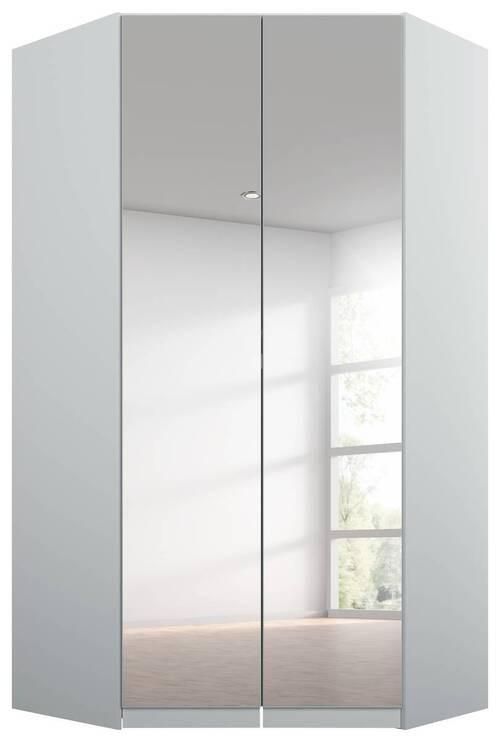 Eckschrank Mit Spiegel 117 cm Alabama Hellgrau - Silberfarben/Hellgrau, MODERN, Holzwerkstoff (117/229/117cm)