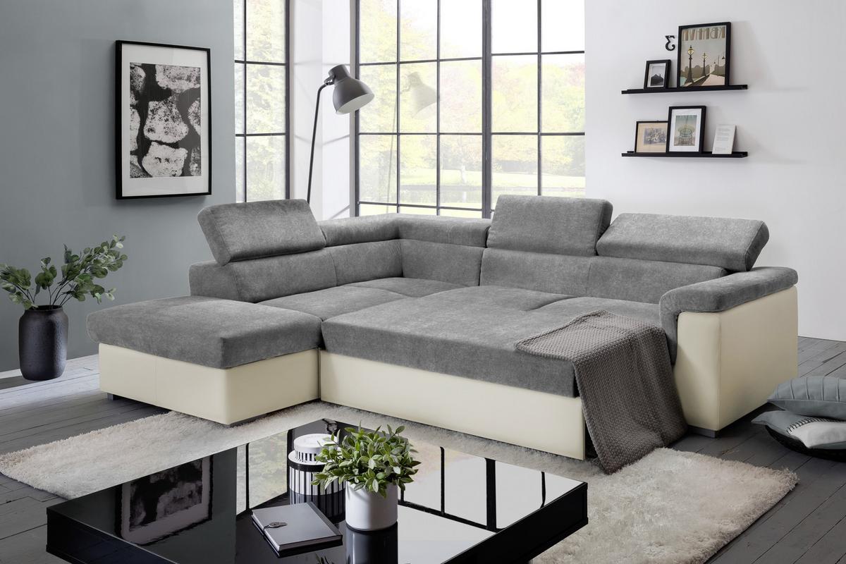 Sedacia súprava MILLA antracitová/hnedá ľavý roh - hnedá/antracitová, Basics, drevo/textil (217/252cm)