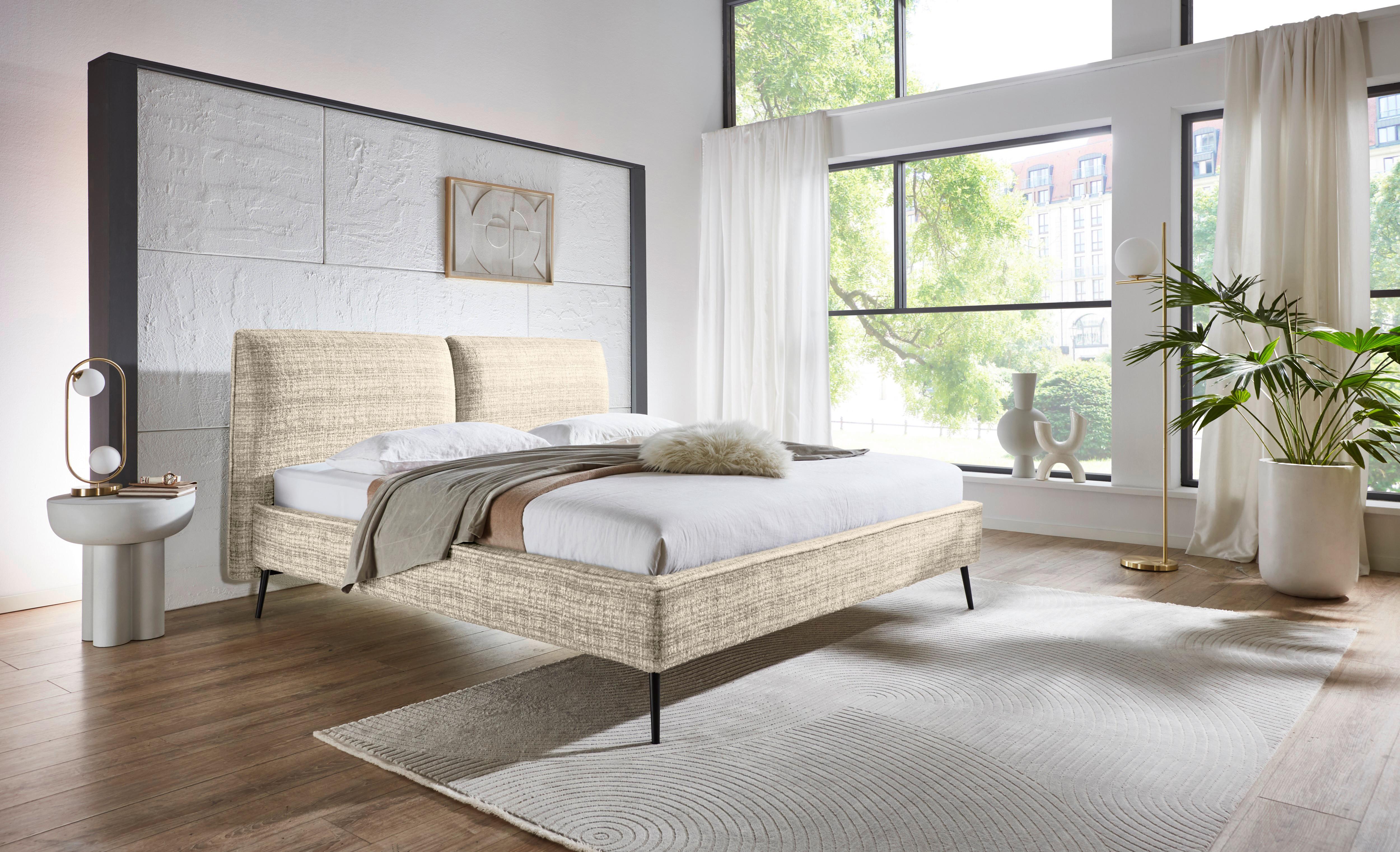 Polsterbett Infinity Liberty Beige 200x200cm - Beige/Schwarz, MODERN, Textil (200/200cm) - Livetastic