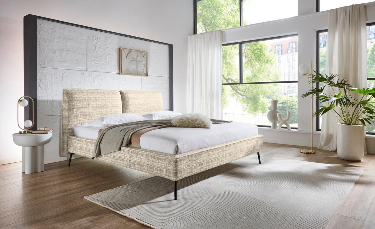Polsterbett Infinity Liberty Beige 180x200cm - Beige/Schwarz, MODERN, Textil (180/200cm) - Livetastic