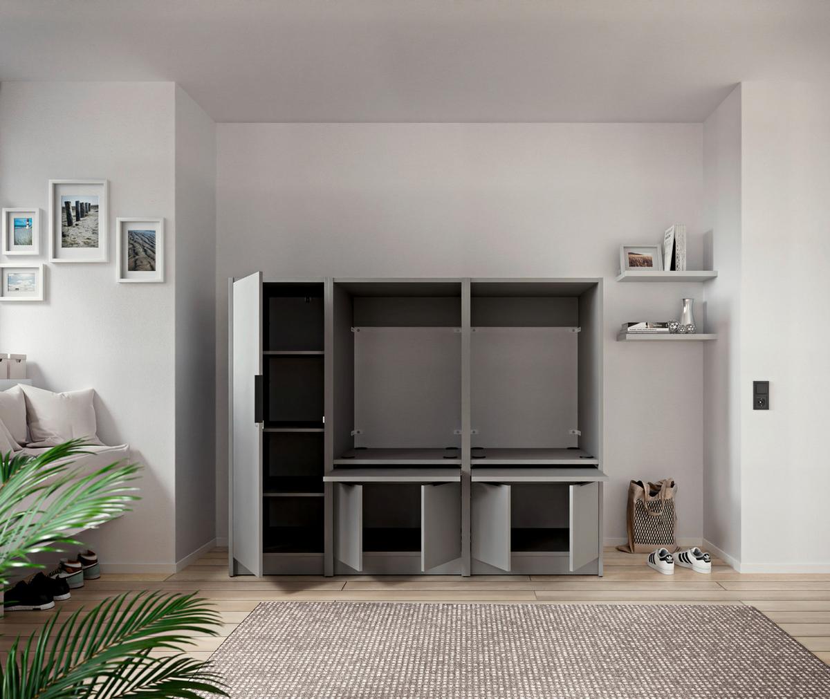 SKŘÍŇKA NAD PRAČKU TIDY HERO - šedá/černá, Basics, kov/kompozitní dřevo (70/150/68cm) - P & B