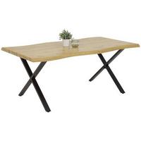 Esstisch Gerda Schwarz/Eiche Dekor - Eichefarben/Schwarz, Natur, Holzwerkstoff/Metall (180/100/76cm) - Boxxx