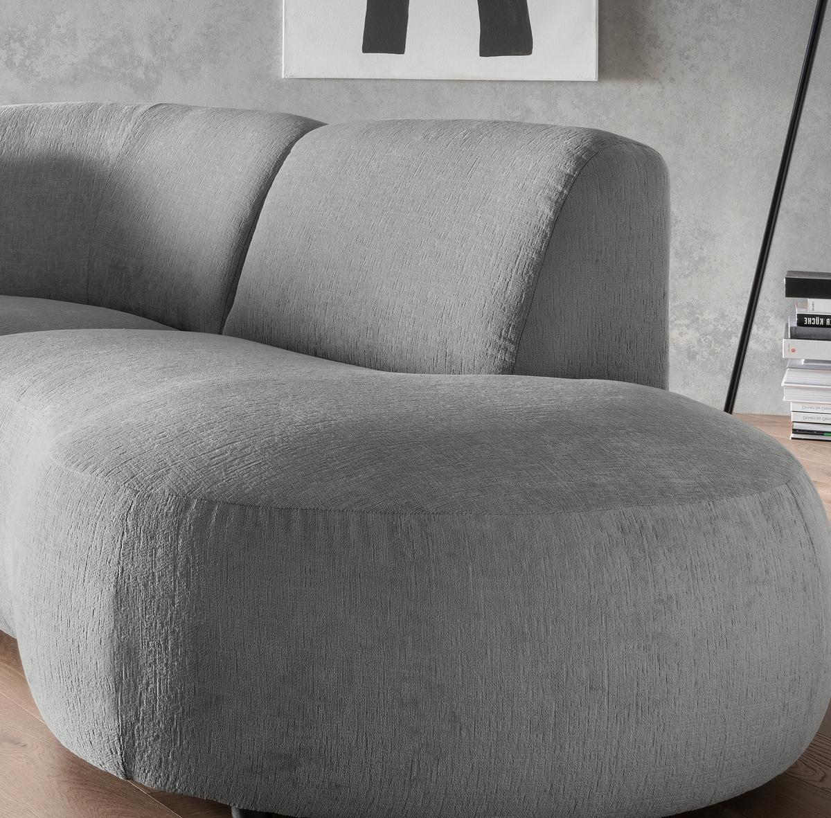 Ecksofa Jesi, Graubraun S: 276x182 Cm - Graubraun/Schwarz, MODERN, Textil (276/182cm) - Livetastic