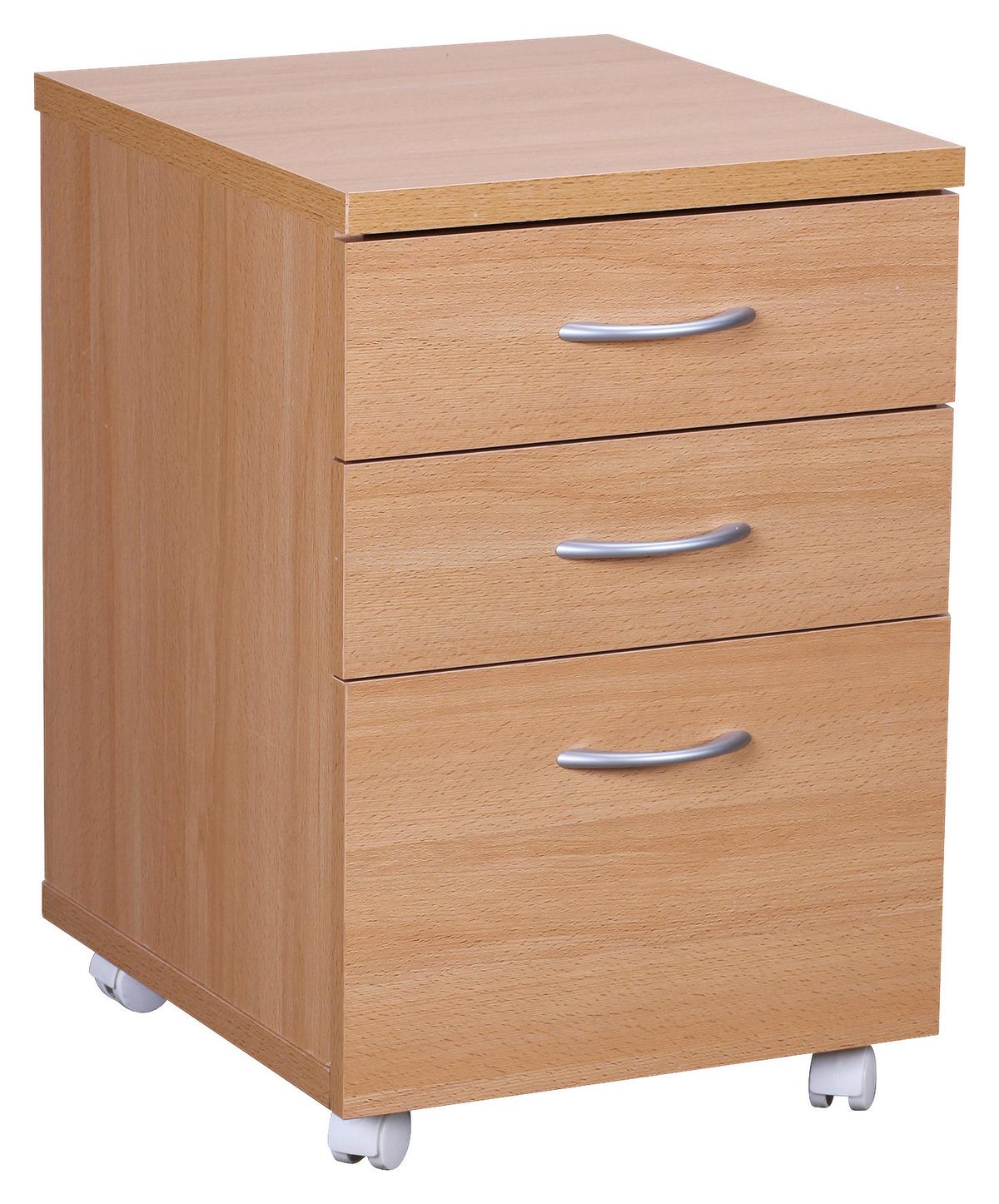 Rollcontainer Buche Dekor Kilialn BxHxT: 40x60x45 cm - Buchefarben, KONVENTIONELL, Holzwerkstoff/Kunststoff (40/60/45cm) - MID.YOU