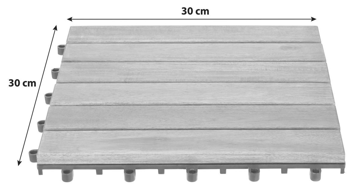 Terrassenfliese Rudi 30x30 cm Akazienholz - Akaziefarben, MODERN, Holz/Kunststoff (30/30cm) - Ondega