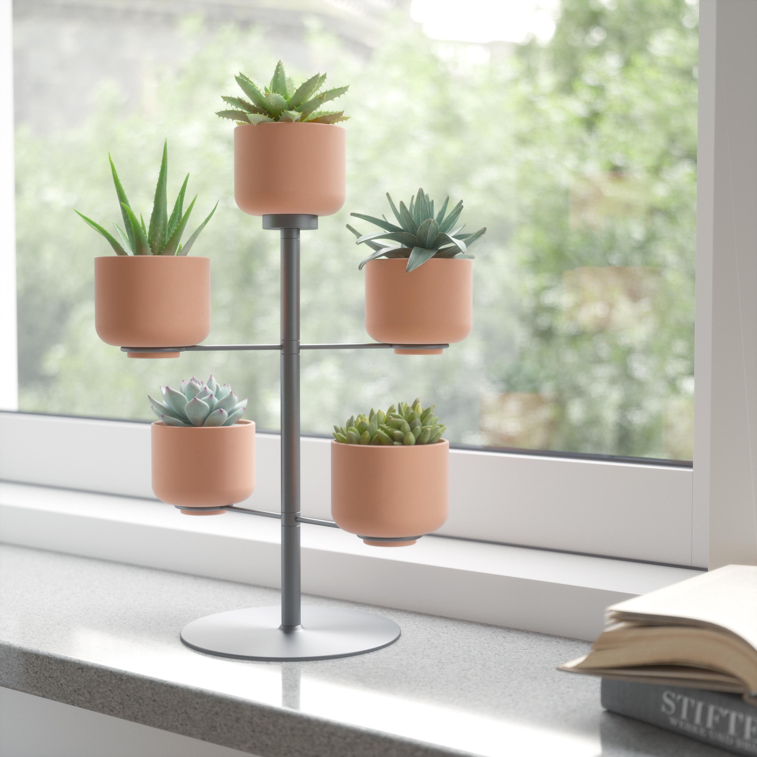 Obal Na Květináč Five - terra cotta/titanová, kov/keramika (28,52/37,79/28,52cm) - Modern Living