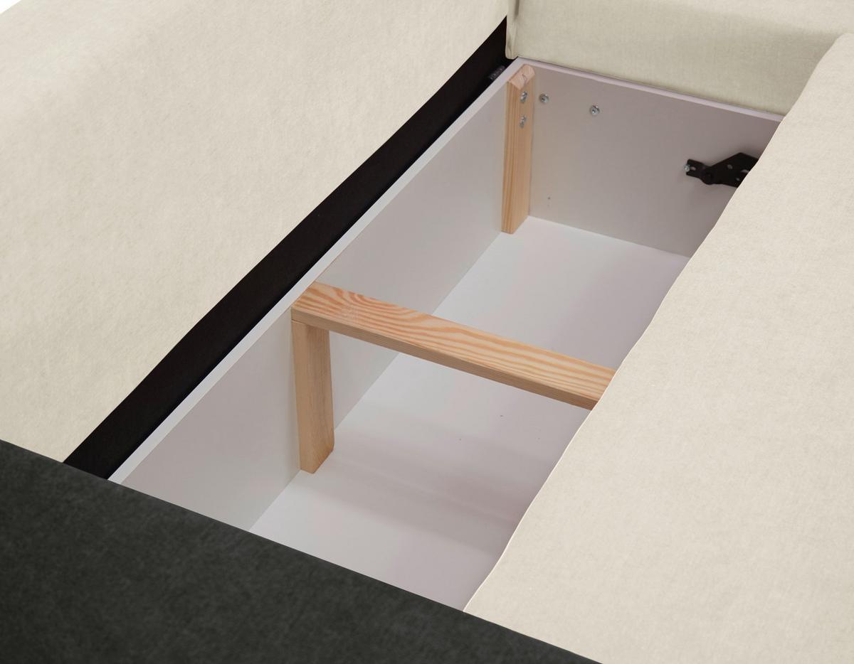 Ecksofa Time Anthrazit, Creme S: 178x248 cm - Anthrazit/Creme, Design, Textil (178/248cm) - MID.YOU