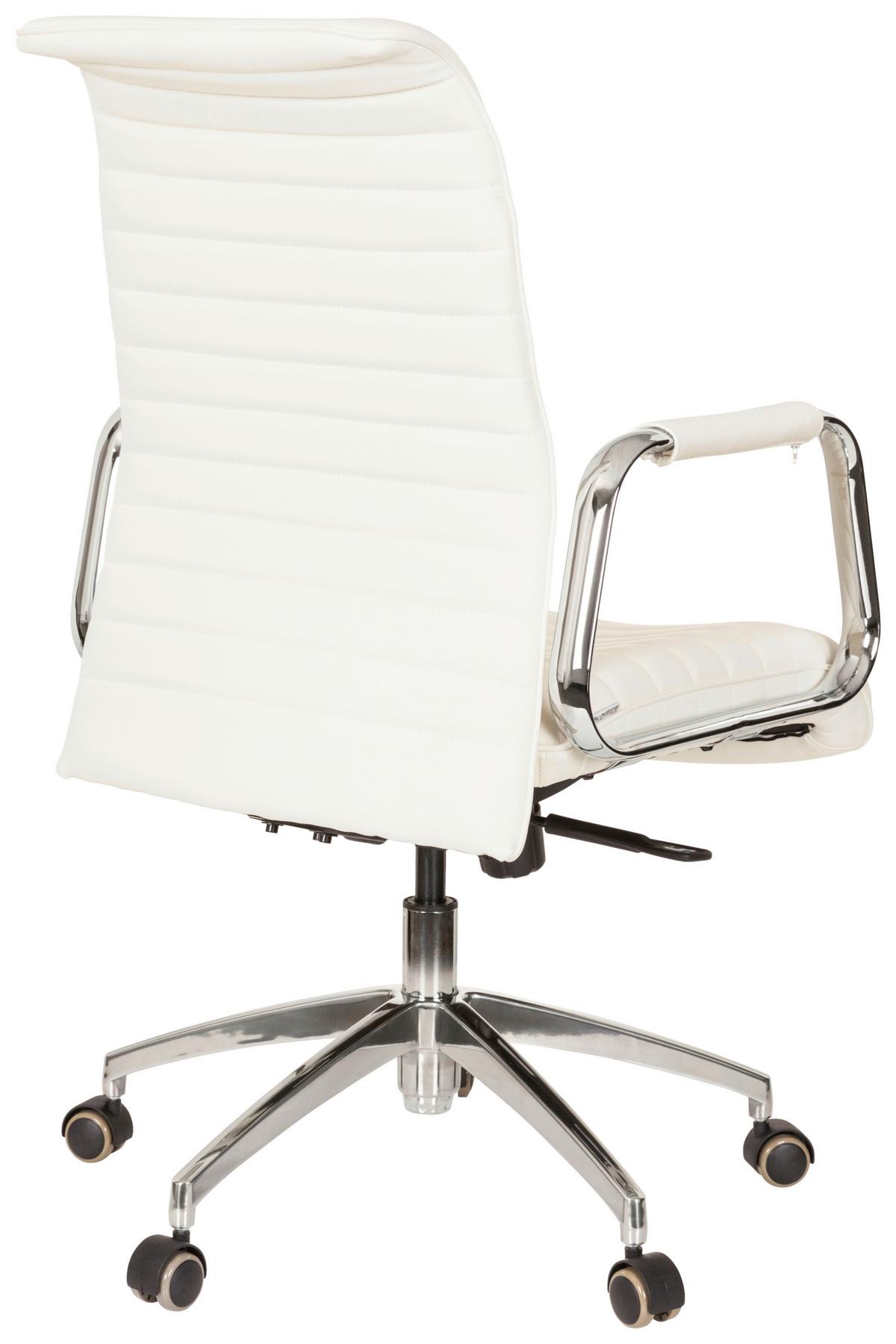 Drehstuhl Aspera 10 Cremefarben - Silberfarben/Creme, MODERN, Leder/Kunststoff (59/114/50cm) - MID.YOU