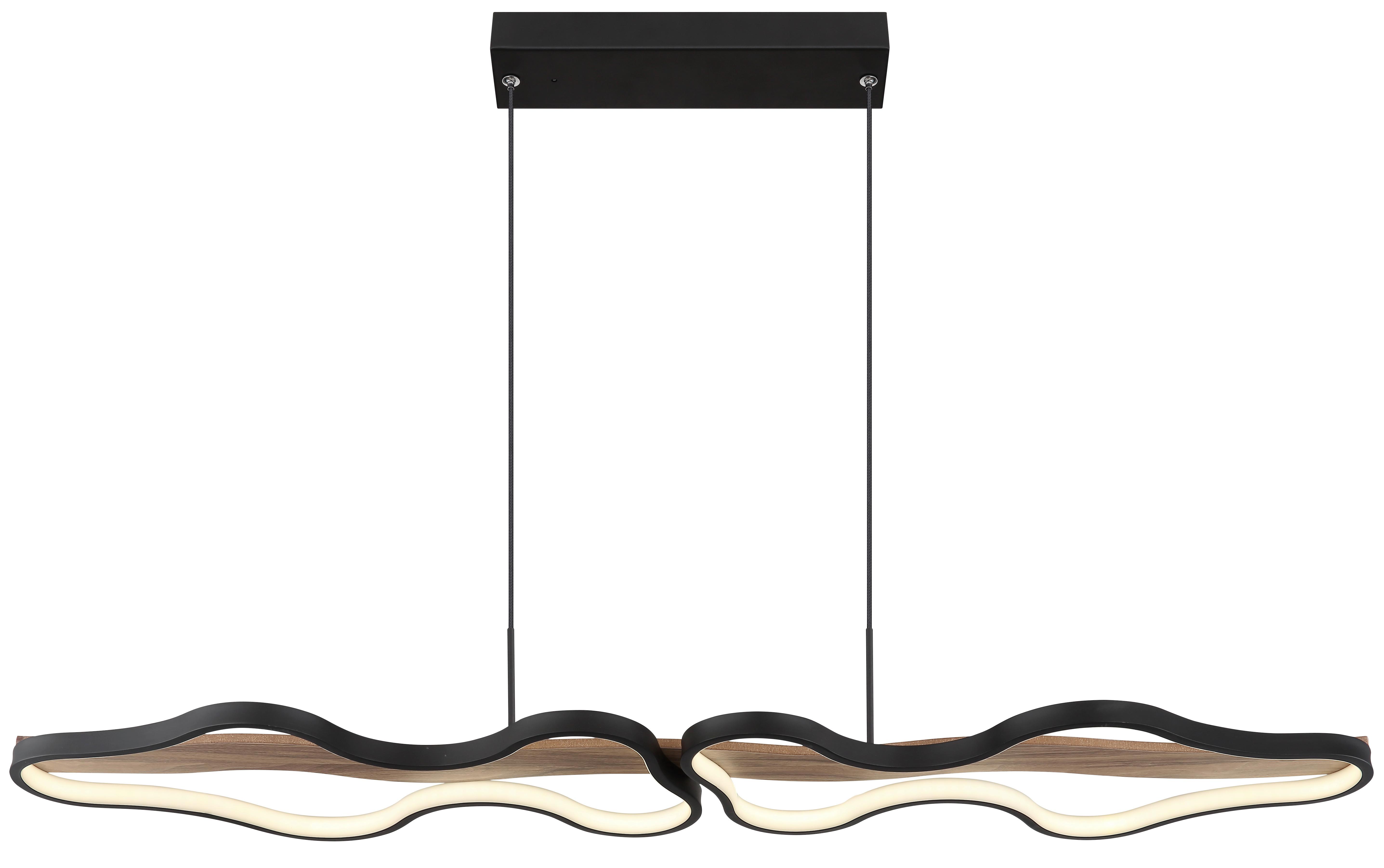 Led Függőlámpa 67181h1 - sötétbarna/fekete, Design, műanyag/fa (112/25,5/150cm) - Globo