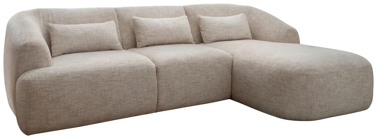 Ecksofa Caponi, Creme S: 256x160 Cm - Creme/Schwarz, MODERN, Textil (256/160cm) - Livetastic