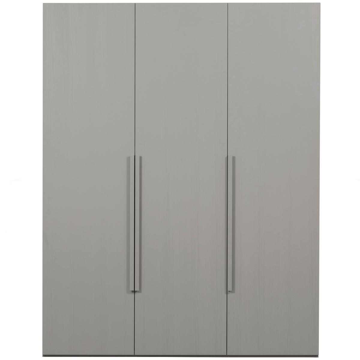 Drehtürenschrank Rens, Grau B: 165 Cm - Walnussfarben/Grau, Design, Holz (165/210/58cm) - Livetastic