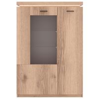 Vitrine Vancouver B: 98 Cm Mit Beleuchtung Eiche Dekor - Eichefarben, MODERN, Glas/Holzwerkstoff (98/143/38cm)