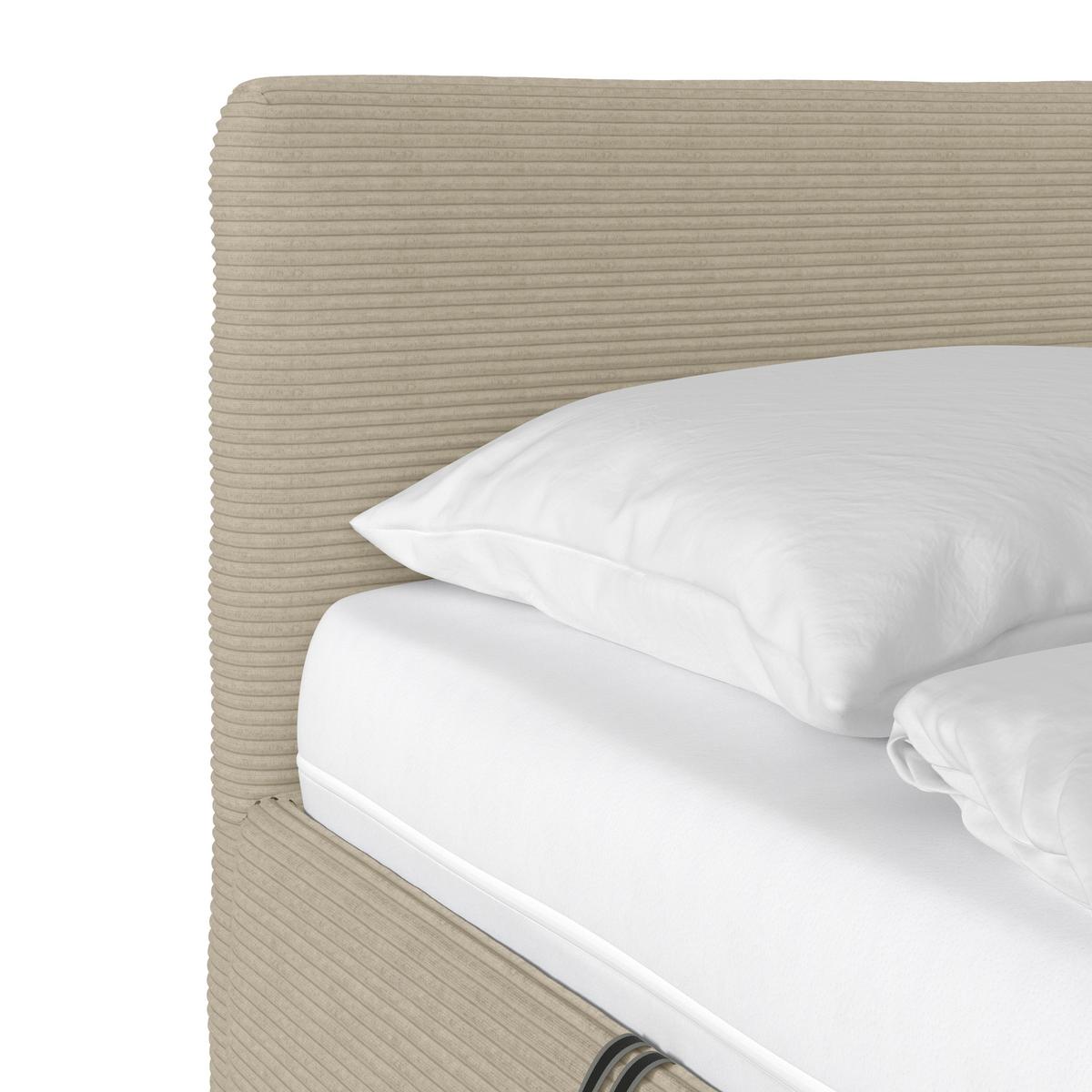 Kárpitozott Ágy Lesia 200/200cm - krémszínű/fehér, Modern, faalapú anyag/textil (200/200cm)