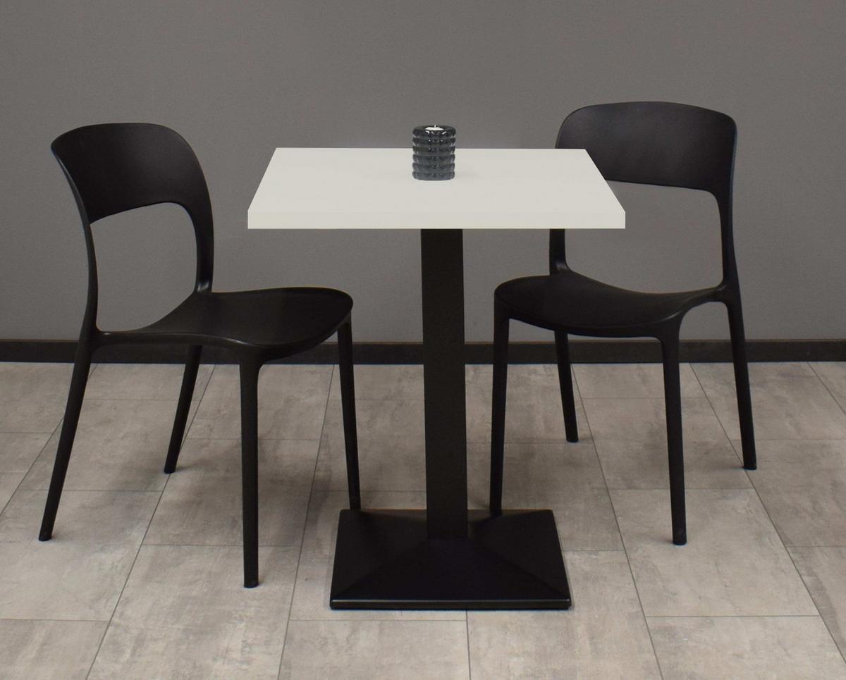 Bistro stolek 70x70 cm - bílá/černá, Moderní, kov/kompozitní dřevo (70/75/60cm) - Modern Living