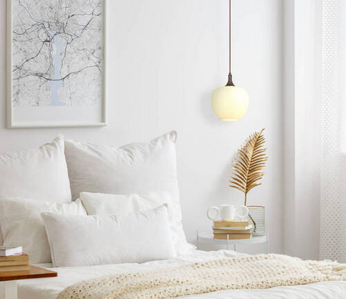 Hängeleuchte 15548hc - Opal/Braun, KONVENTIONELL, Glas/Textil (24/120cm) - Globo