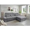 Ecksofa Dalida Dunkelgrau S: 300x196cm - Chromfarben/Dunkelgrau, MODERN, Textil (300/196cm) - Livetastic