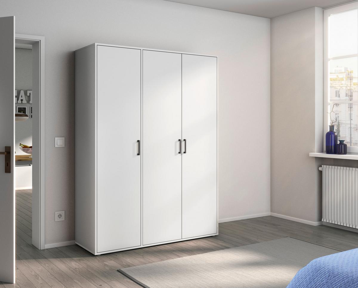 Drehtürenschrank Voyager Weiß B: 140 cm - Weiß, MODERN, Holzwerkstoff (140/194/53cm) - Rauch Möbel