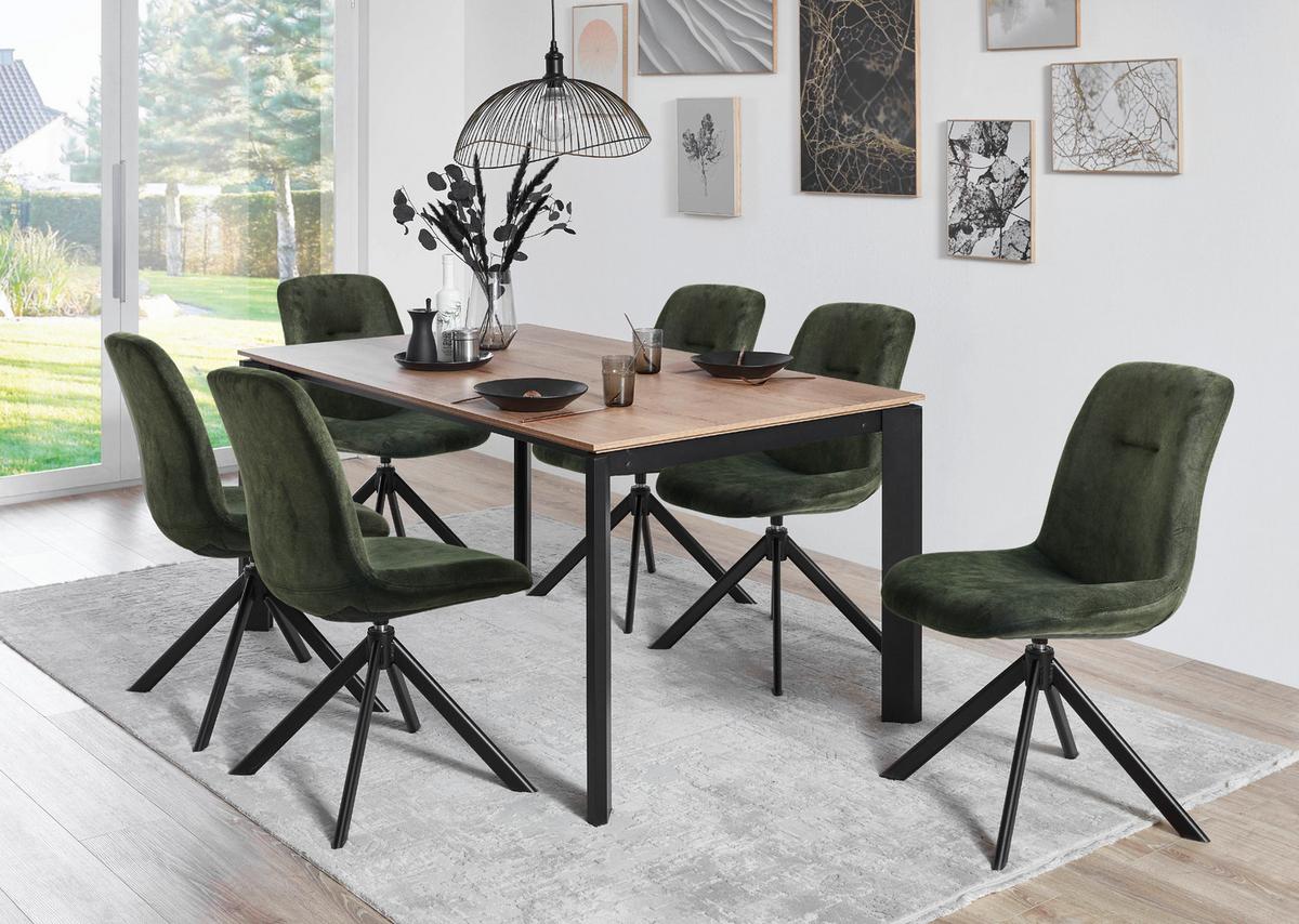 ŽIDLE TURN-CH - černá/lesní zelená, Basics, kov/textil (51/89/61cm) - Celina Home