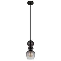 Hängeleuchte Clarity Klar Schwarz D: 15 cm - Klar/Schwarz, Basics, Glas/Kunststoff (15/150cm) - Globo
