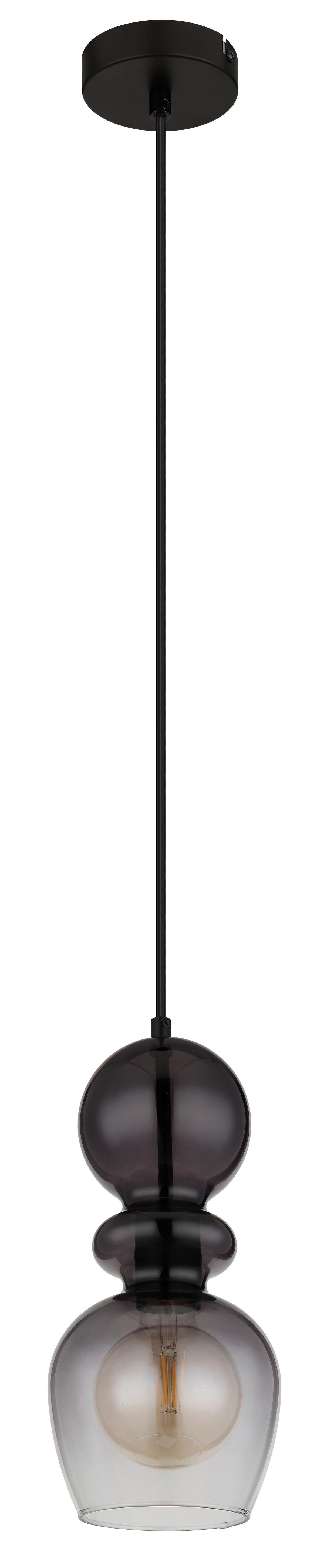 Hängeleuchte Clarity Klar Schwarz D: 15 cm - Klar/Schwarz, Basics, Glas/Kunststoff (15/150cm) - Globo