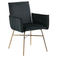 Stuhl Petra - Messingfarben/Schwarz, Design, Textil/Metall (57/87/60cm) - Livetastic