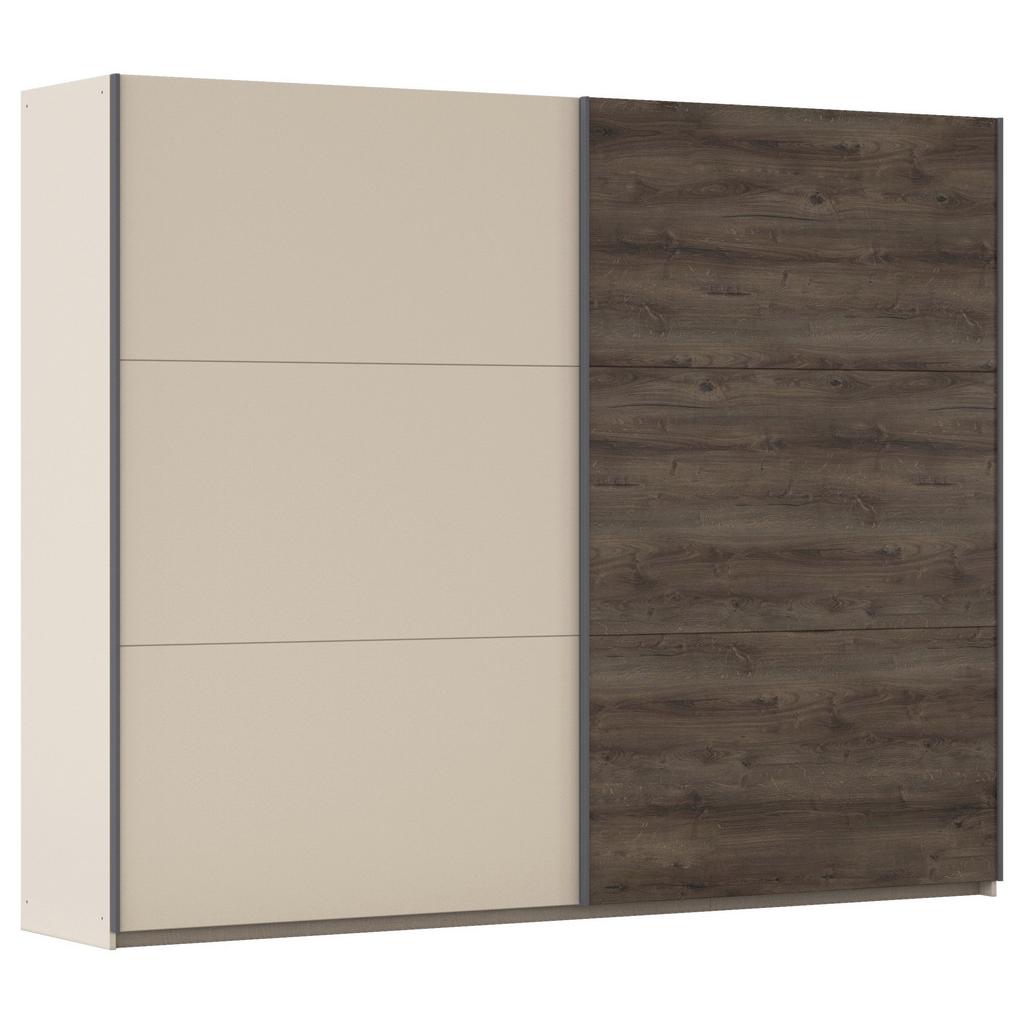 Schwebetürenschrank 261 cm Sajo-Extra, Champagner/Eiche