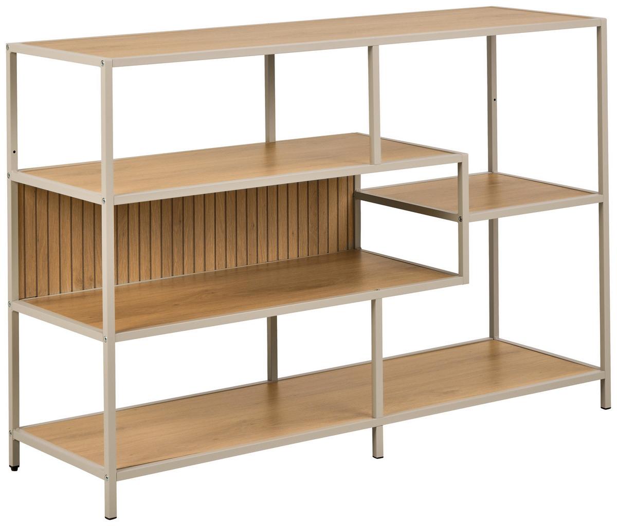 REGÁL SEAFORD - sivá/farba duba, Modern, kov/kompozitné drevo (114/78/35cm) - Bessagi