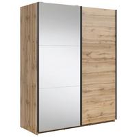 Tolóajtós Szekrény Tetrix 153/195 Cm - Wotan tölgy/átlátszó, Modern, faalapú anyag/Üveg (153,5/195,5/60cm) - MID.YOU