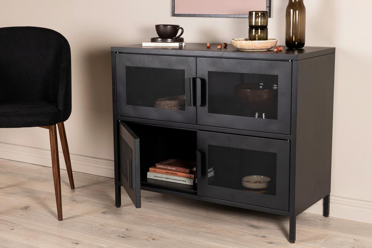 Sideboard Nett - Schwarz, Design, Metall (90/75/40cm) - Livetastic