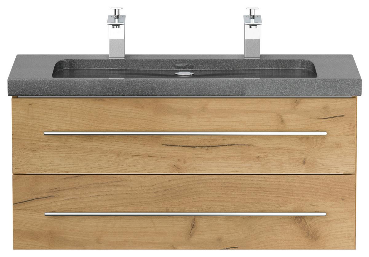 WASCHTISCHKOMBI Yamo, Eichefarben B: 100cm - Eichefarben, Basics, Holzwerkstoff/Stein (100cm) - MID.YOU