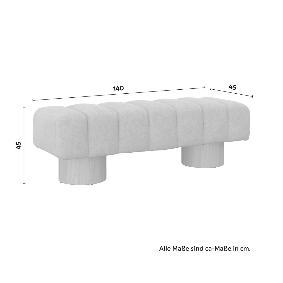 Sedací lavice ALINA, sv.hnědá žinylka, max. 240 kg - přírodní barvy/světle hnědá, Moderní, dřevo/kompozitní dřevo (140/45/45cm) - Bessagi Home
