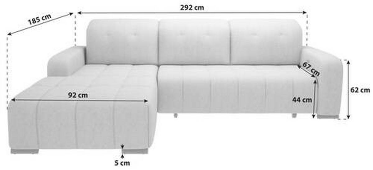 Ecksofa Vicari - Anthrazit/Schwarz, MODERN, Textil (292/185cm) - Livetastic