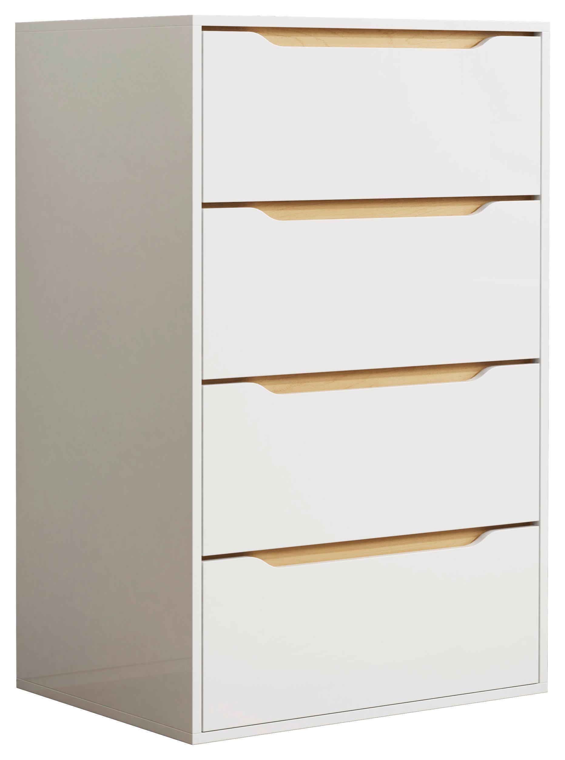 Kommode Malira Weiß, Eiche Dekor B:65cm - Honigeiche/Weiß, Design, Holzwerkstoff (65/102/48cm) - MID.YOU