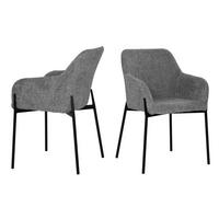 ARMLEHNSTUHL-SET Schwarz/Grau 2-teilig - Schwarz/Grau, MODERN, Textil/Metall (63/79/51cm) - MID.YOU