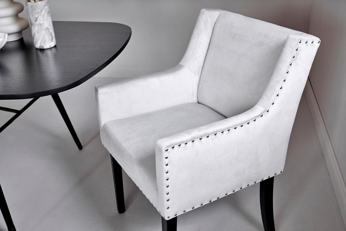 Armlehnstuhl Savik Kent Silber/Schwarz Gepolstert - Silberfarben/Schwarz, MODERN, Holz/Textil (58/62,5/88cm) - Livetastic