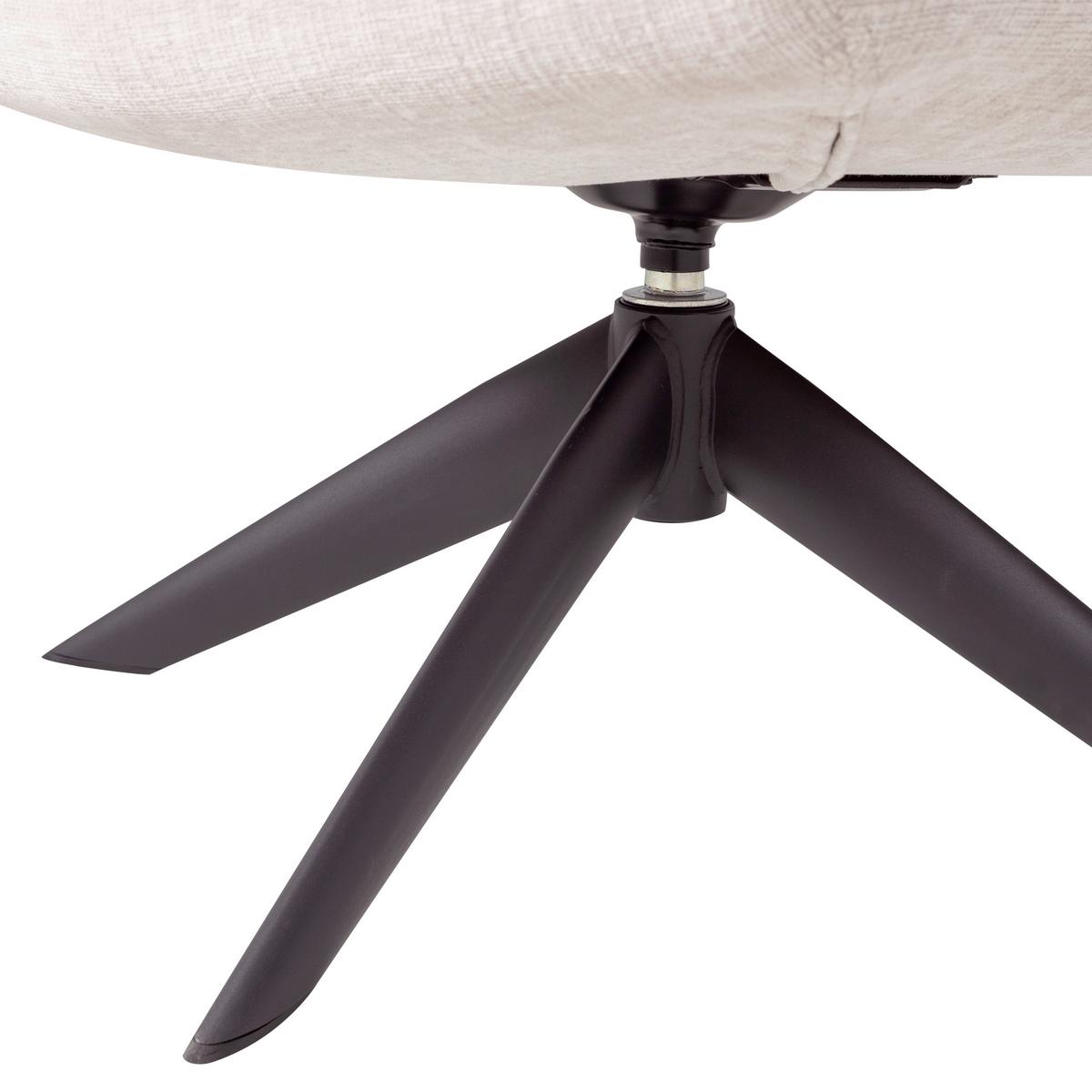 SESSEL Jouke Naturfarben B: 70cm - Schwarz/Naturfarben, MODERN, Textil/Metall (70/97/85cm) - Livetastic