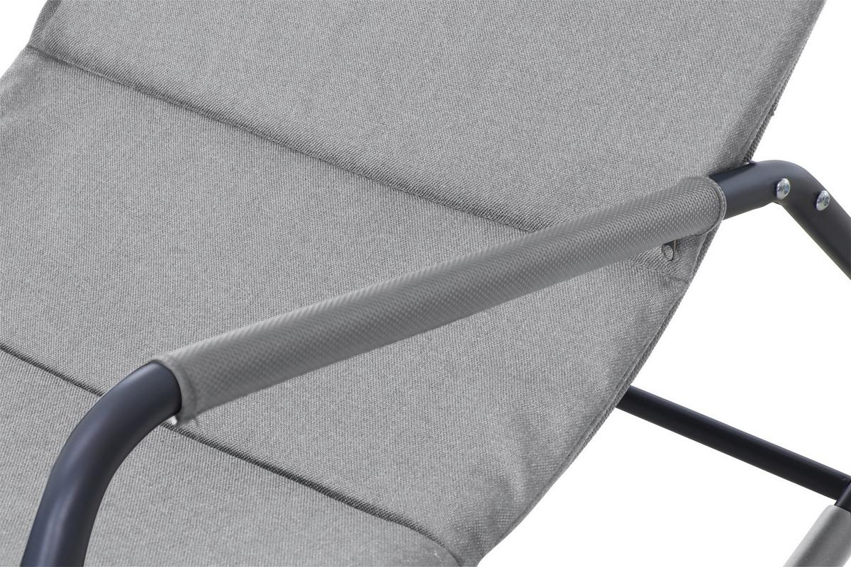 Schaukelliege Metall/Kunststoff/Textil - Grau, KONVENTIONELL, Kunststoff/Textil (57/81/143cm) - Siena Garden