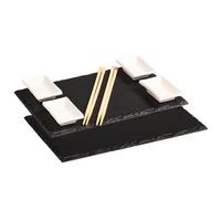 Servierschalenset Schiefer Sushi-Set 2--Teilig. Bxh: 20x23 Cm - Schwarz, Basics, Stein (33/20/23cm) - Kesper