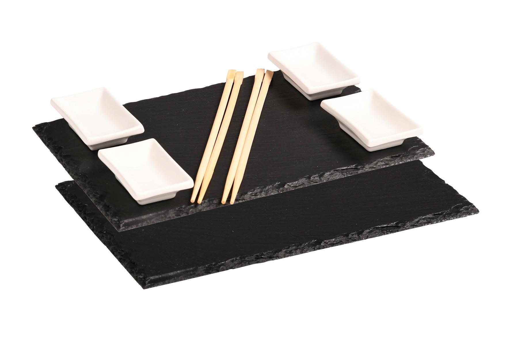 Servierschalenset Schiefer Sushi-Set 2--Teilig. BxH: 20x23 cm
