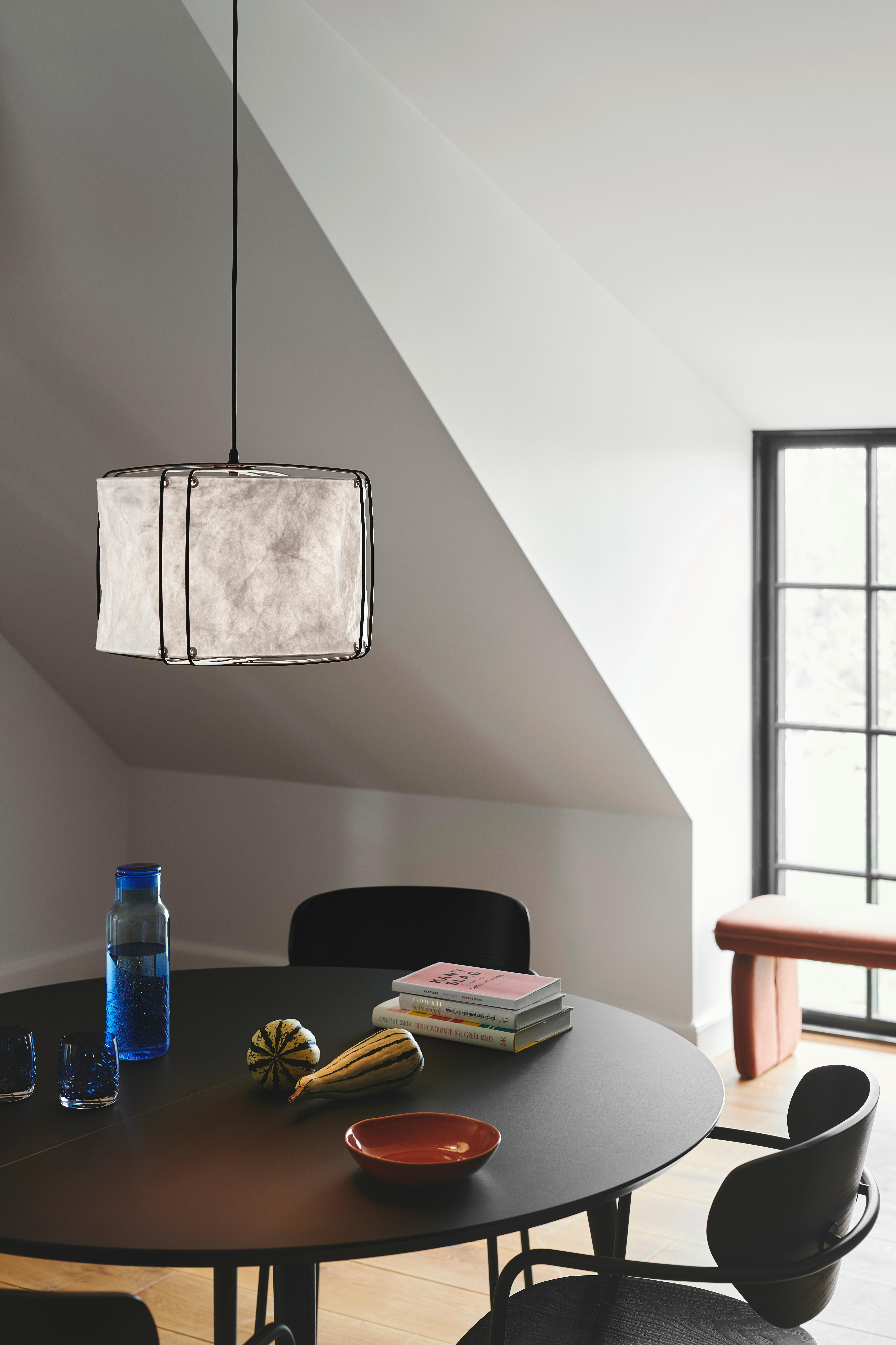 Hängeleuchte Cardine Schwarz Weiß D: 35 cm - Schwarz/Weiß, Design, Kunststoff/Metall (35/28,5cm) - Nordlux