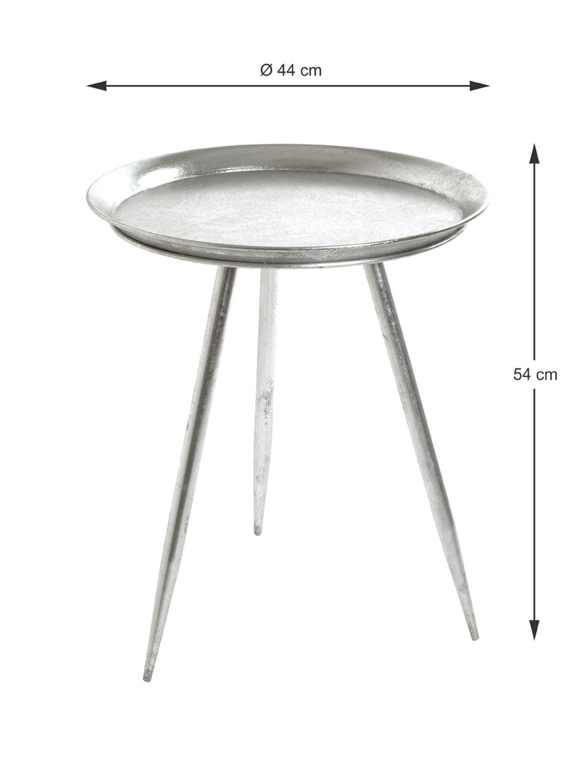 Odkládací stolek Franz 1, barvy stříbra, P: 38 cm - barvy stříbra, Moderní, kov (38/47cm) - Mömax